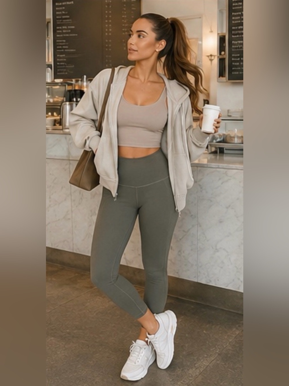 Lululemon Green Leggings Yoga Running Hiking Athleisure Gym Lounge Activewear, 6